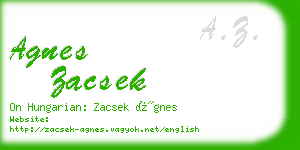 agnes zacsek business card